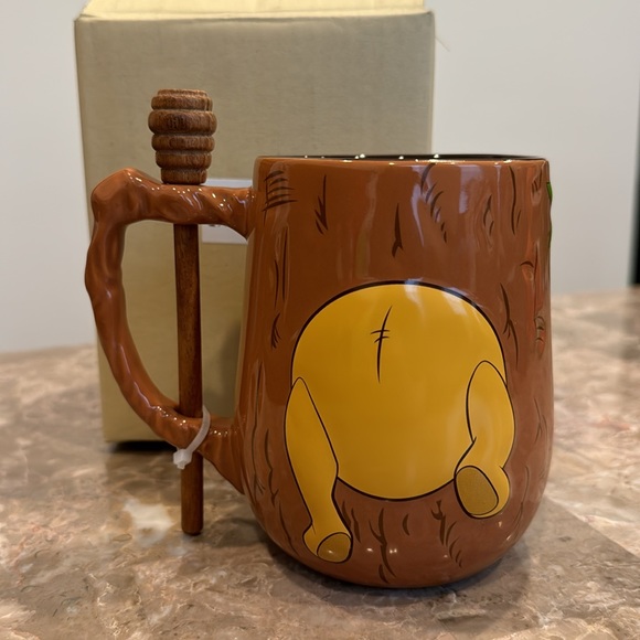 Disney Parks Winnie the Pooh Mug with Honey Dipper - Picture 7 of 8